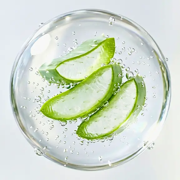 Aloe vera and chamomile in water